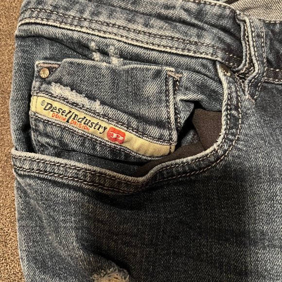 Mens Diesel TROXER R8KJ4 Stretch Slim Skinny Blue Jeans W36 L32 - Picture 10 of 16